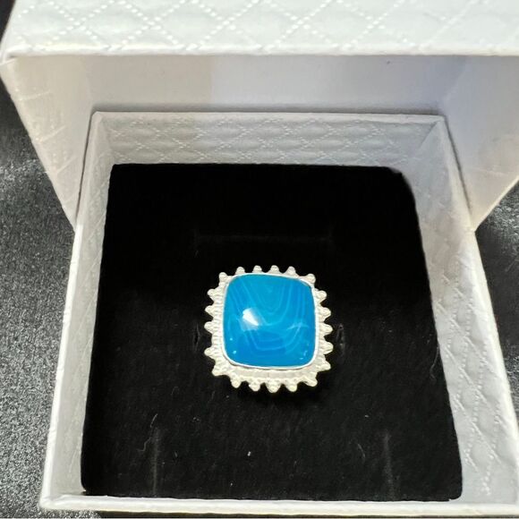 Sterling Silver Genuine Botswana Agate Gemstone Handmade Jewelry Ring Size 8.5 - Picture 4 of 10